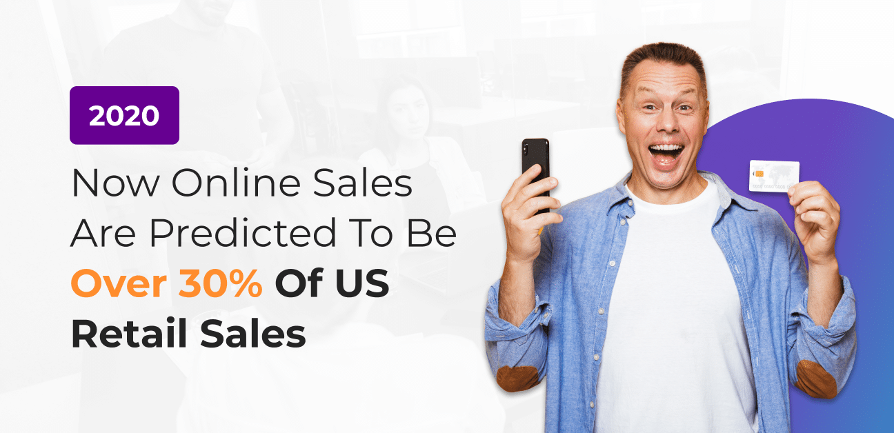 online sales are 30% of overall retail sales